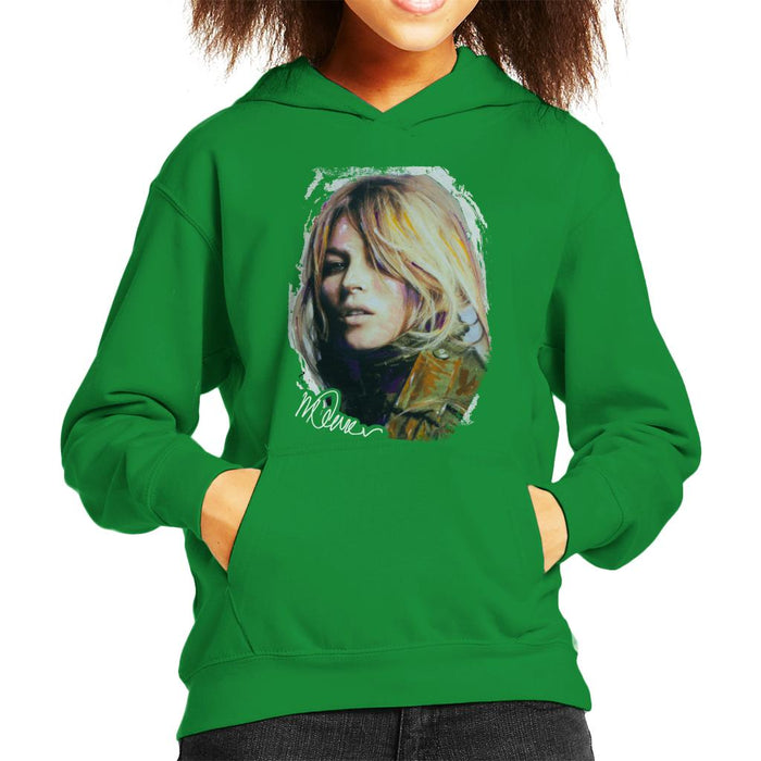 Sidney Maurer Original Portrait Of Kate Moss Army Jacket Kid's Hooded Sweatshirt