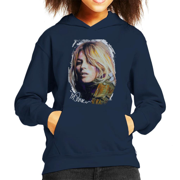 Sidney Maurer Original Portrait Of Kate Moss Army Jacket Kid's Hooded Sweatshirt