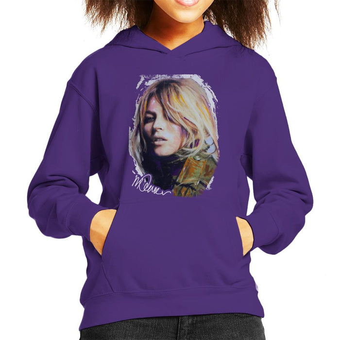 Sidney Maurer Original Portrait Of Kate Moss Army Jacket Kid's Hooded Sweatshirt