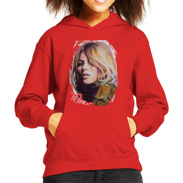 Sidney Maurer Original Portrait Of Kate Moss Army Jacket Kid's Hooded Sweatshirt