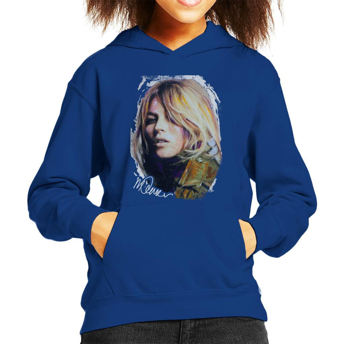 Sidney Maurer Original Portrait Of Kate Moss Army Jacket Kid's Hooded Sweatshirt