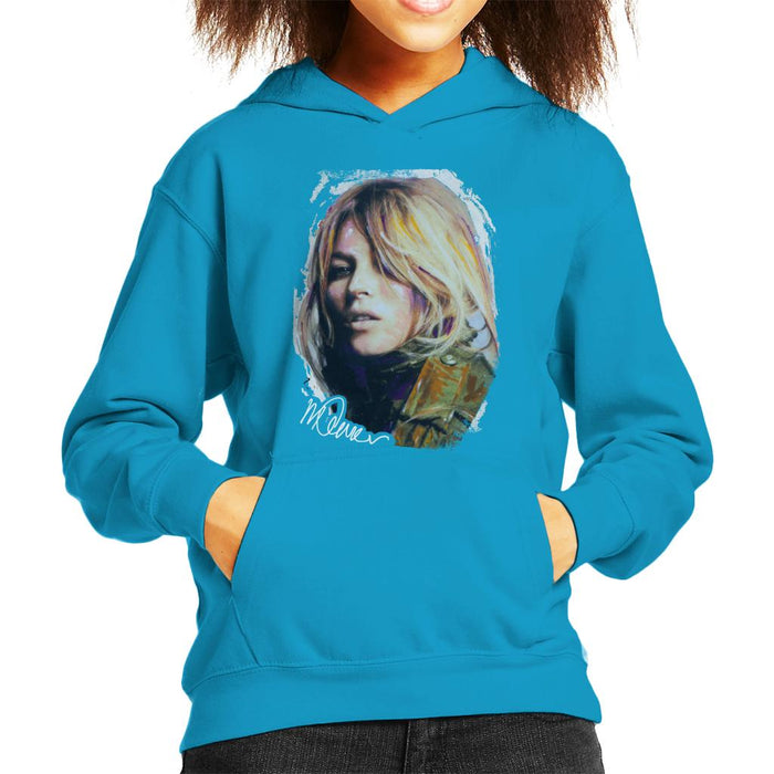 Sidney Maurer Original Portrait Of Kate Moss Army Jacket Kid's Hooded Sweatshirt