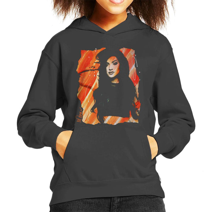 Sidney Maurer Original Portrait Of Kendall Jenner Kid's Hooded Sweatshirt