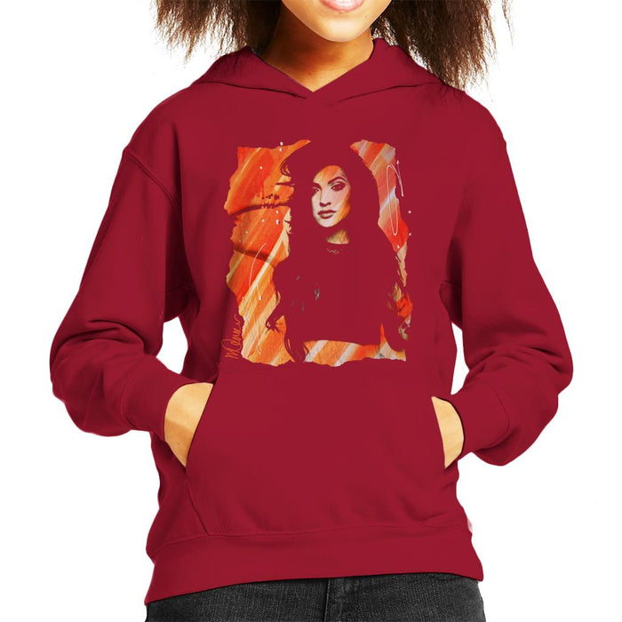 Sidney Maurer Original Portrait Of Kendall Jenner Kid's Hooded Sweatshirt