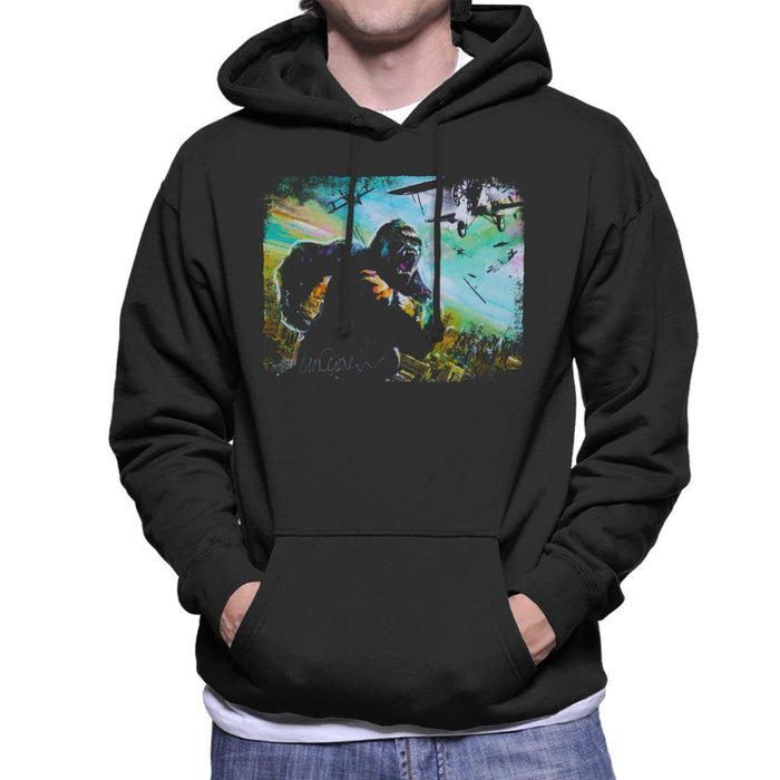 Sidney Maurer Original Portrait Of King Kong Vs Planes Men's Hooded Sweatshirt