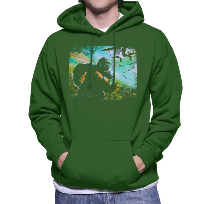 Sidney Maurer Original Portrait Of King Kong Vs Planes Men's Hooded Sweatshirt