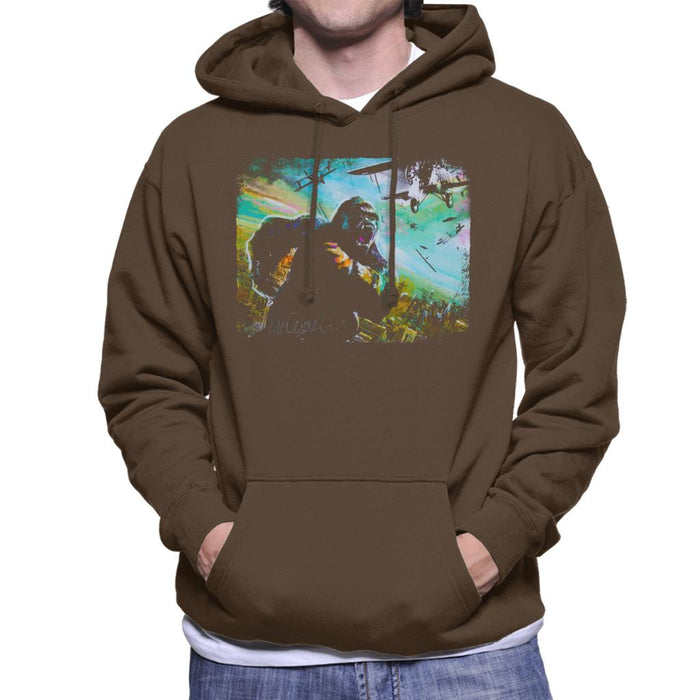 Sidney Maurer Original Portrait Of King Kong Vs Planes Men's Hooded Sweatshirt