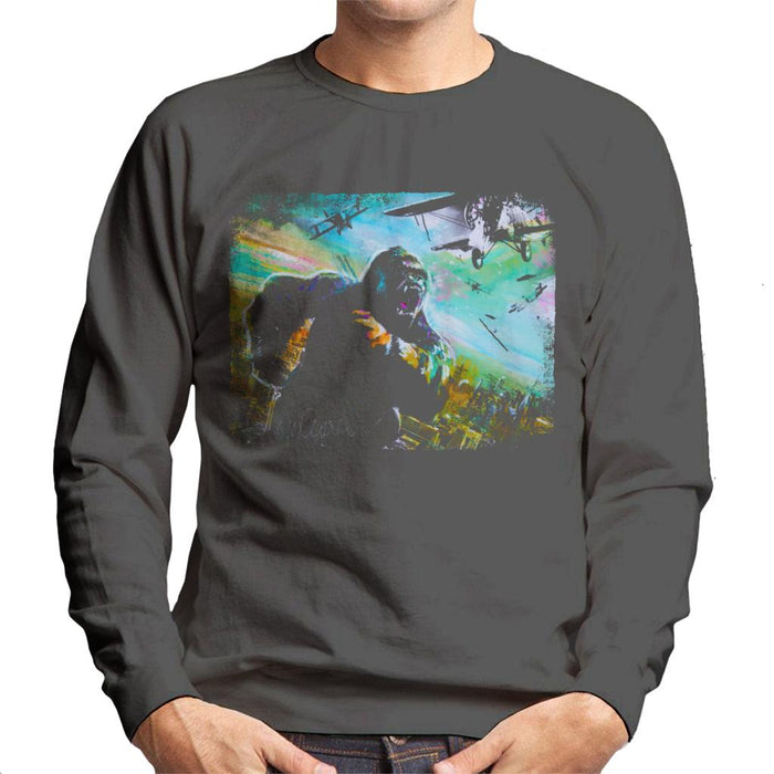 Sidney Maurer Original Portrait Of King Kong Vs Planes Men's Sweatshirt