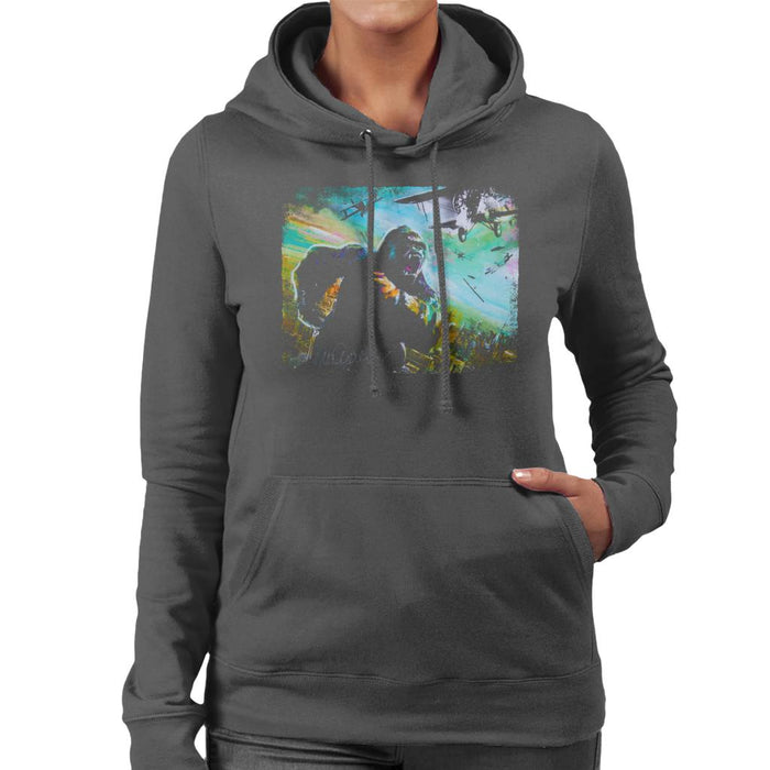 Sidney Maurer Original Portrait Of King Kong Vs Planes Women's Hooded Sweatshirt