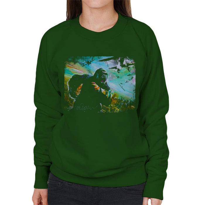 Sidney Maurer Original Portrait Of King Kong Vs Planes Women's Sweatshirt