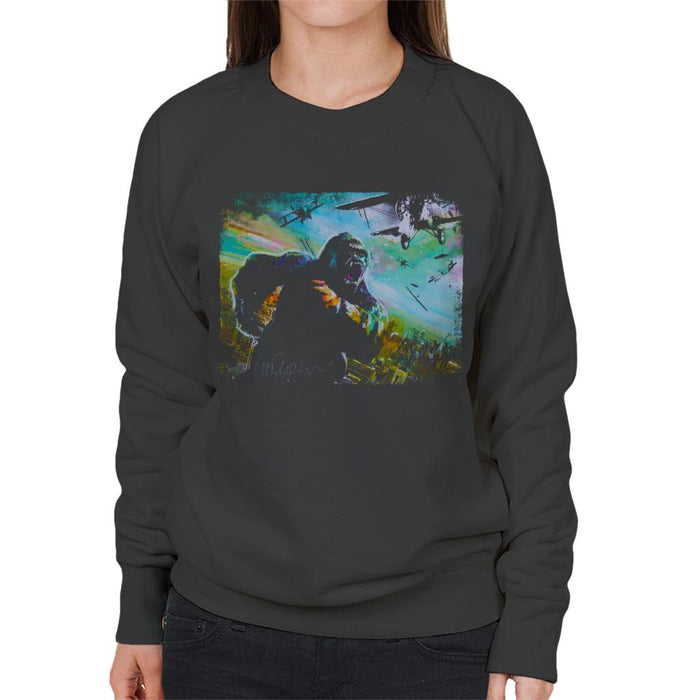 Sidney Maurer Original Portrait Of King Kong Vs Planes Women's Sweatshirt
