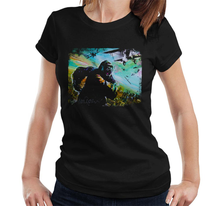Sidney Maurer Original Portrait Of King Kong Vs Planes Women's T-Shirt