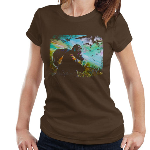 Sidney Maurer Original Portrait Of King Kong Vs Planes Women's T-Shirt