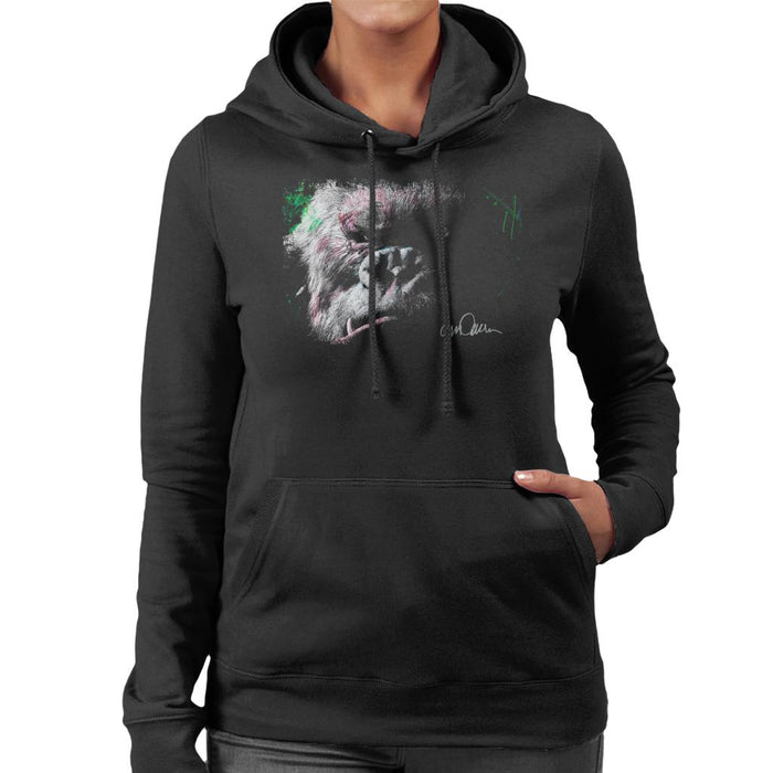 Sidney Maurer Original Portrait Of King Kong Glare Women's Hooded Sweatshirt