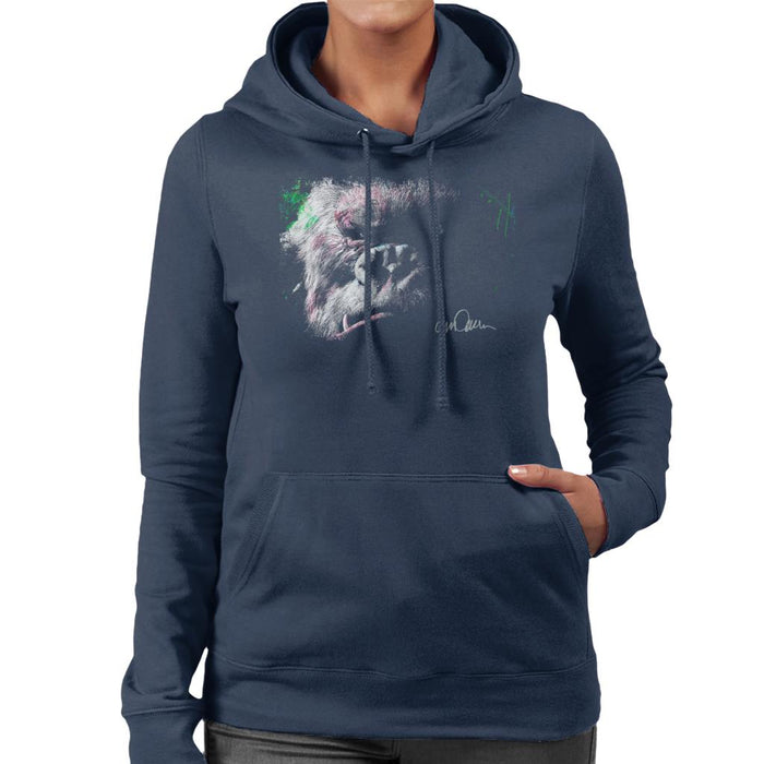 Sidney Maurer Original Portrait Of King Kong Glare Women's Hooded Sweatshirt