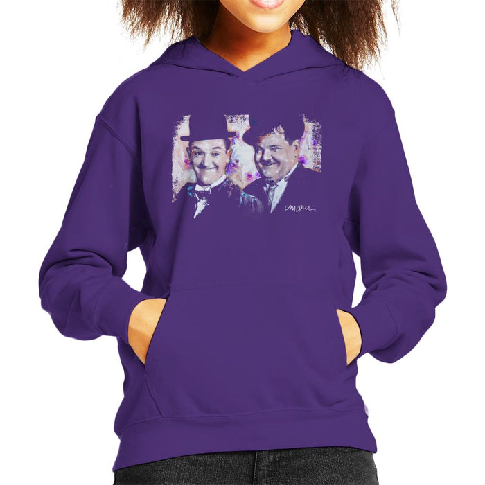 Sidney Maurer Original Portrait Of Laurel And Hardy Kid's Hooded Sweatshirt