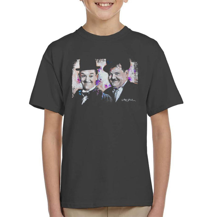 Sidney Maurer Original Portrait Of Laurel And Hardy Kid's T-Shirt