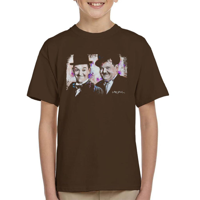 Sidney Maurer Original Portrait Of Laurel And Hardy Kid's T-Shirt
