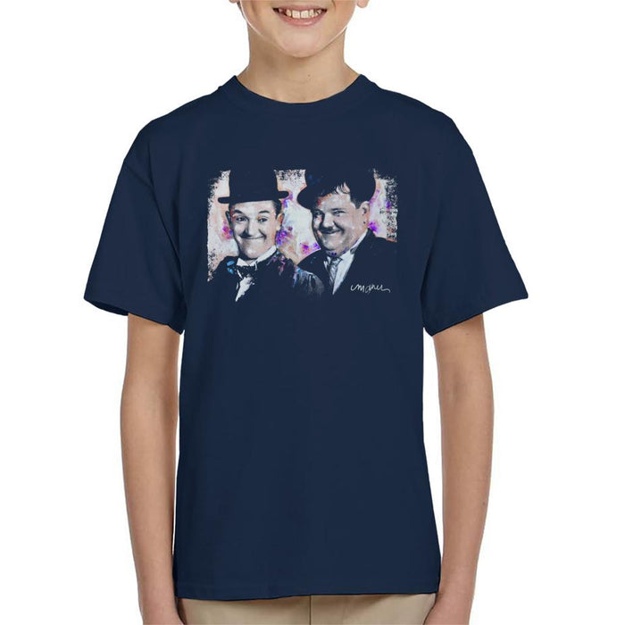 Sidney Maurer Original Portrait Of Laurel And Hardy Kid's T-Shirt