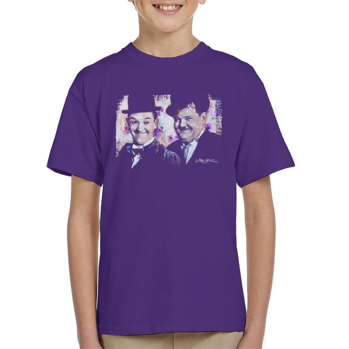 Sidney Maurer Original Portrait Of Laurel And Hardy Kid's T-Shirt