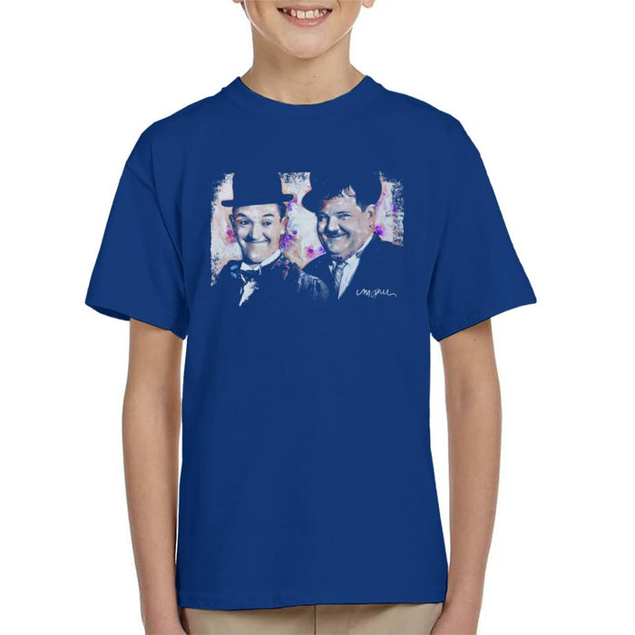 Sidney Maurer Original Portrait Of Laurel And Hardy Kid's T-Shirt