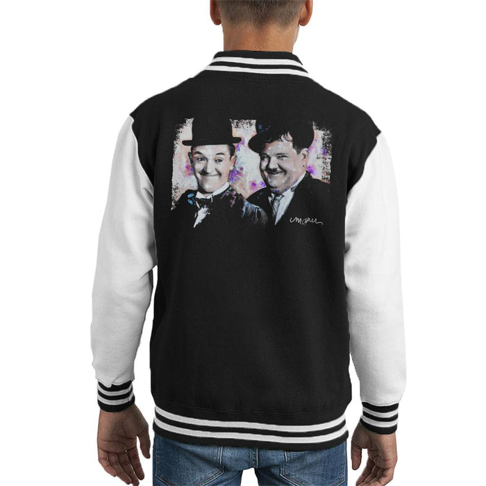 Sidney Maurer Original Portrait Of Laurel And Hardy Kid's Varsity Jacket