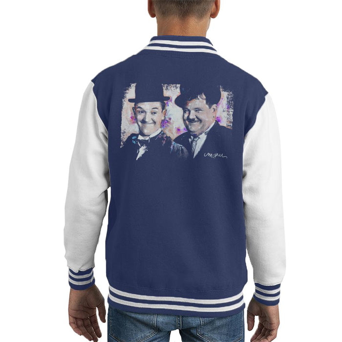 Sidney Maurer Original Portrait Of Laurel And Hardy Kid's Varsity Jacket