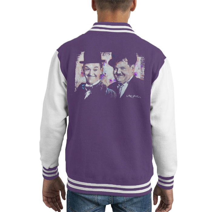 Sidney Maurer Original Portrait Of Laurel And Hardy Kid's Varsity Jacket