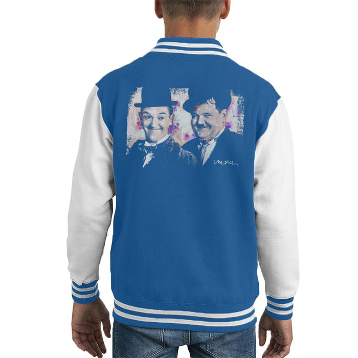 Sidney Maurer Original Portrait Of Laurel And Hardy Kid's Varsity Jacket