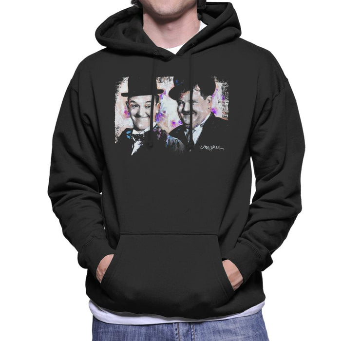 Sidney Maurer Original Portrait Of Laurel And Hardy Men's Hooded Sweatshirt