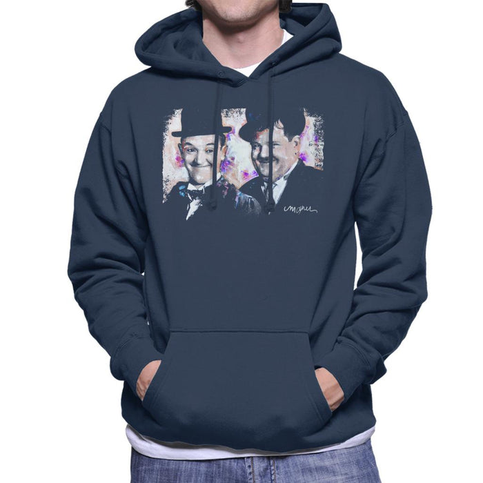 Sidney Maurer Original Portrait Of Laurel And Hardy Men's Hooded Sweatshirt