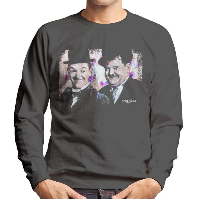 Sidney Maurer Original Portrait Of Laurel And Hardy Men's Sweatshirt