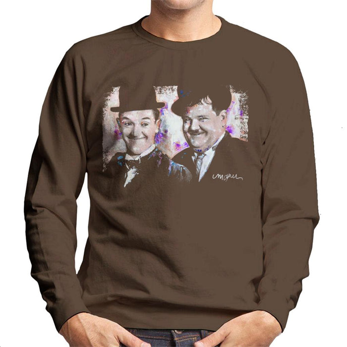 Sidney Maurer Original Portrait Of Laurel And Hardy Men's Sweatshirt