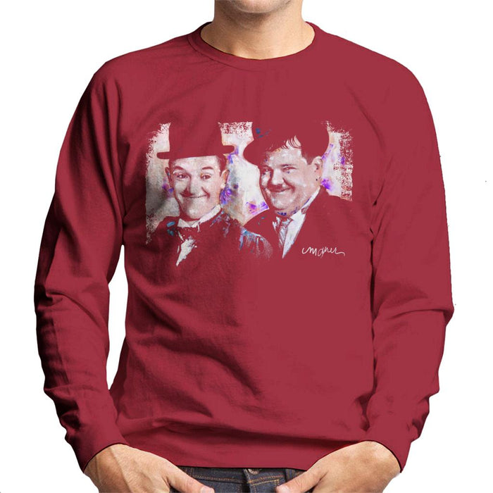 Sidney Maurer Original Portrait Of Laurel And Hardy Men's Sweatshirt