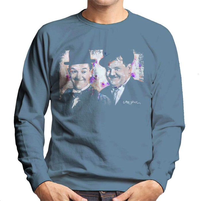Sidney Maurer Original Portrait Of Laurel And Hardy Men's Sweatshirt