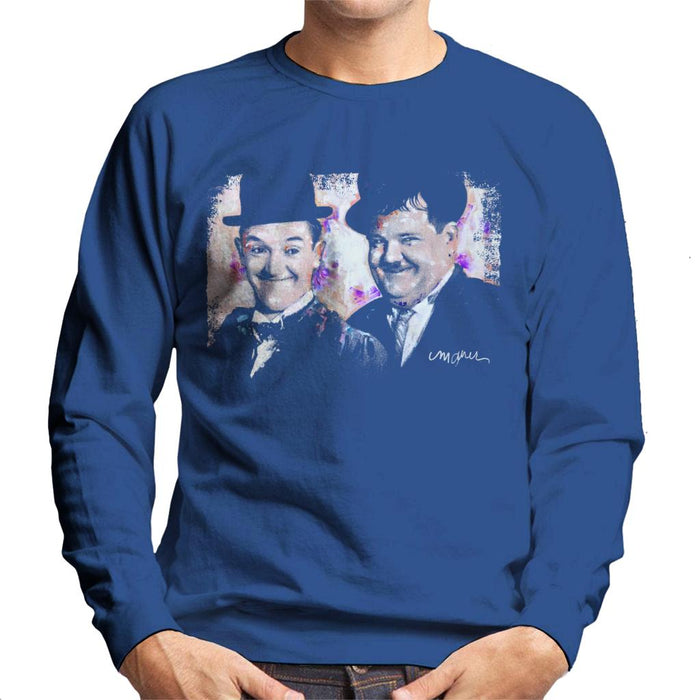 Sidney Maurer Original Portrait Of Laurel And Hardy Men's Sweatshirt