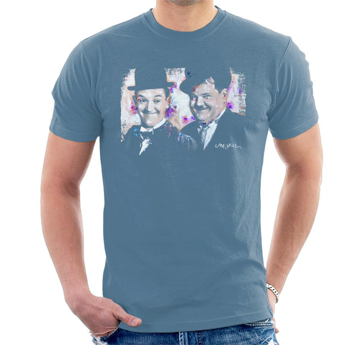 Sidney Maurer Original Portrait Of Laurel And Hardy Men's T-Shirt