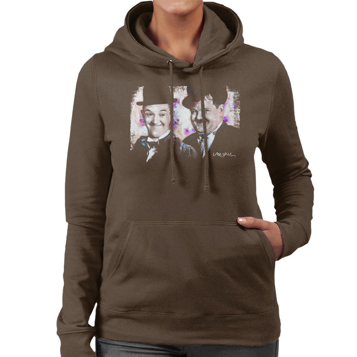 Sidney Maurer Original Portrait Of Laurel And Hardy Women's Hooded Sweatshirt