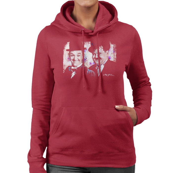 Sidney Maurer Original Portrait Of Laurel And Hardy Women's Hooded Sweatshirt