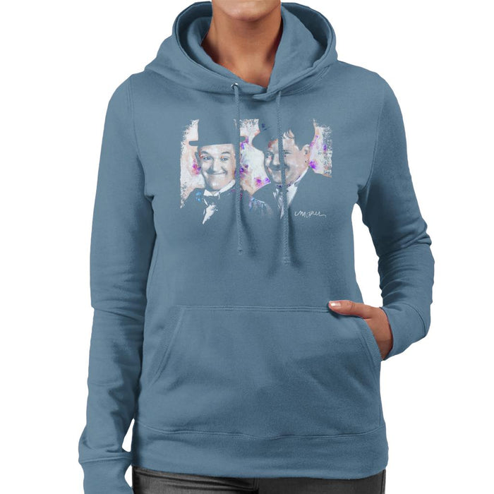 Sidney Maurer Original Portrait Of Laurel And Hardy Women's Hooded Sweatshirt