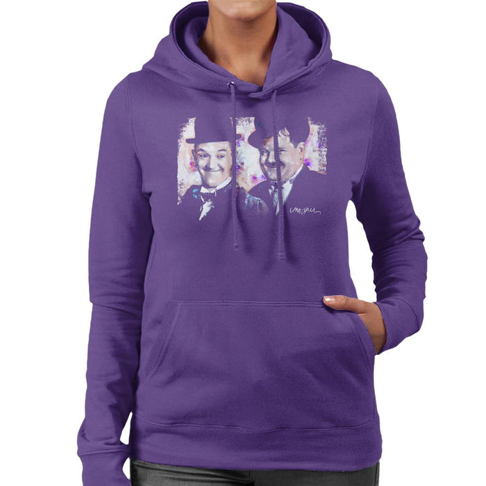Sidney Maurer Original Portrait Of Laurel And Hardy Women's Hooded Sweatshirt