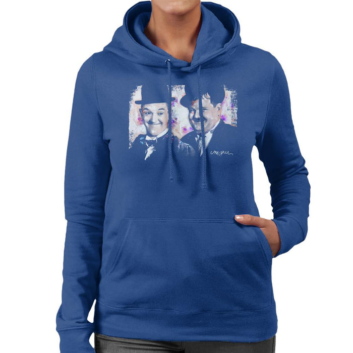 Sidney Maurer Original Portrait Of Laurel And Hardy Women's Hooded Sweatshirt