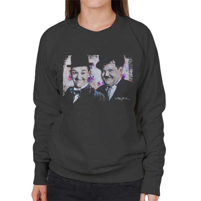 Sidney Maurer Original Portrait Of Laurel And Hardy Women's Sweatshirt