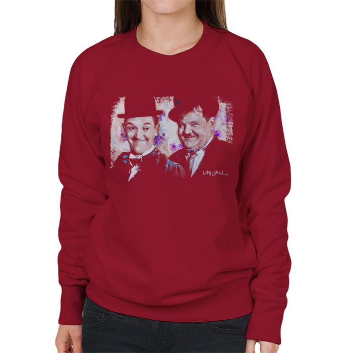 Sidney Maurer Original Portrait Of Laurel And Hardy Women's Sweatshirt