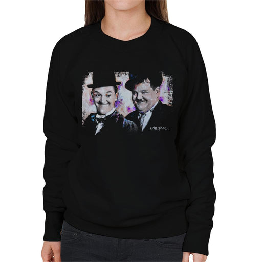 Sidney Maurer Original Portrait Of Laurel And Hardy Women's Sweatshirt