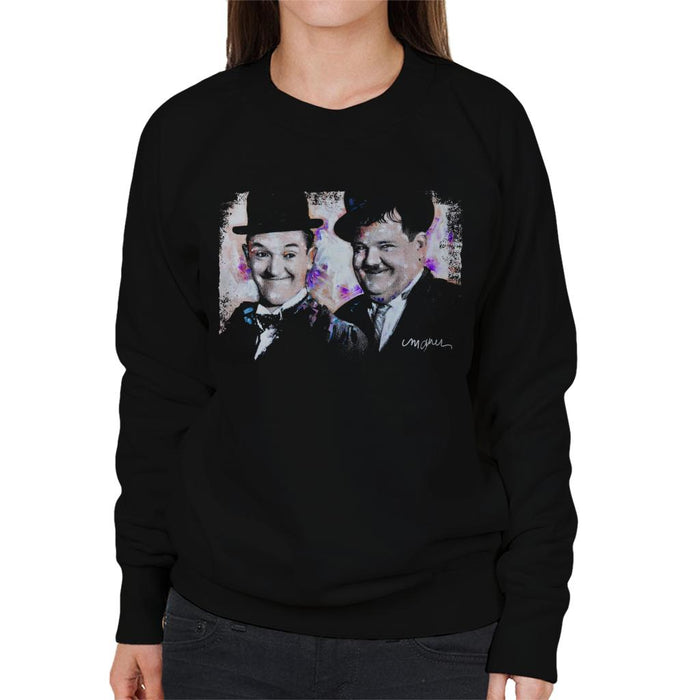 Sidney Maurer Original Portrait Of Laurel And Hardy Women's Sweatshirt