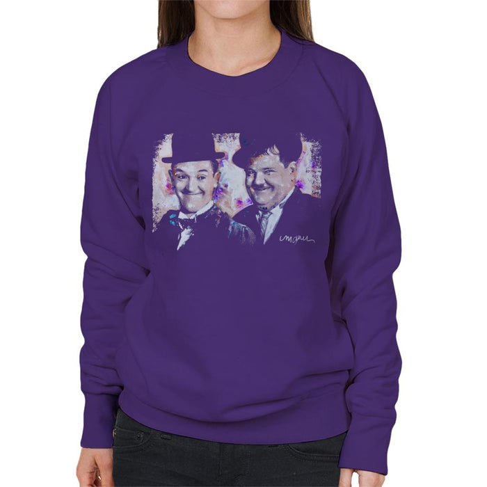 Sidney Maurer Original Portrait Of Laurel And Hardy Women's Sweatshirt