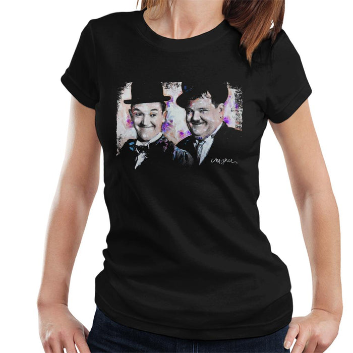 Sidney Maurer Original Portrait Of Laurel And Hardy Women's T-Shirt