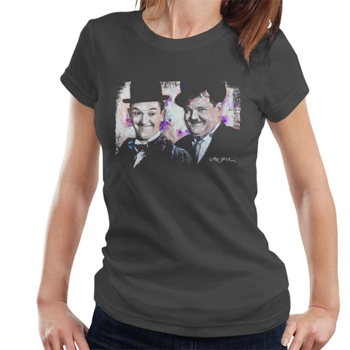 Sidney Maurer Original Portrait Of Laurel And Hardy Women's T-Shirt