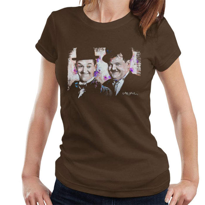 Sidney Maurer Original Portrait Of Laurel And Hardy Women's T-Shirt